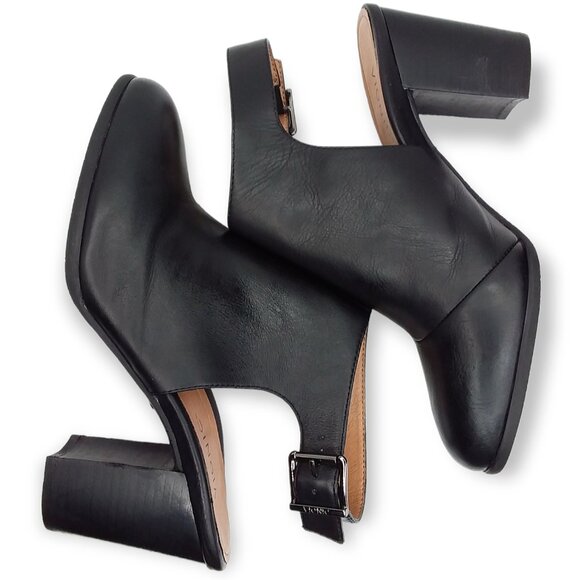 Vionic Lacey Block Heel Shoes Size 8.5 Leather Black Round Toe Orthotic Insole - Picture 9 of 15